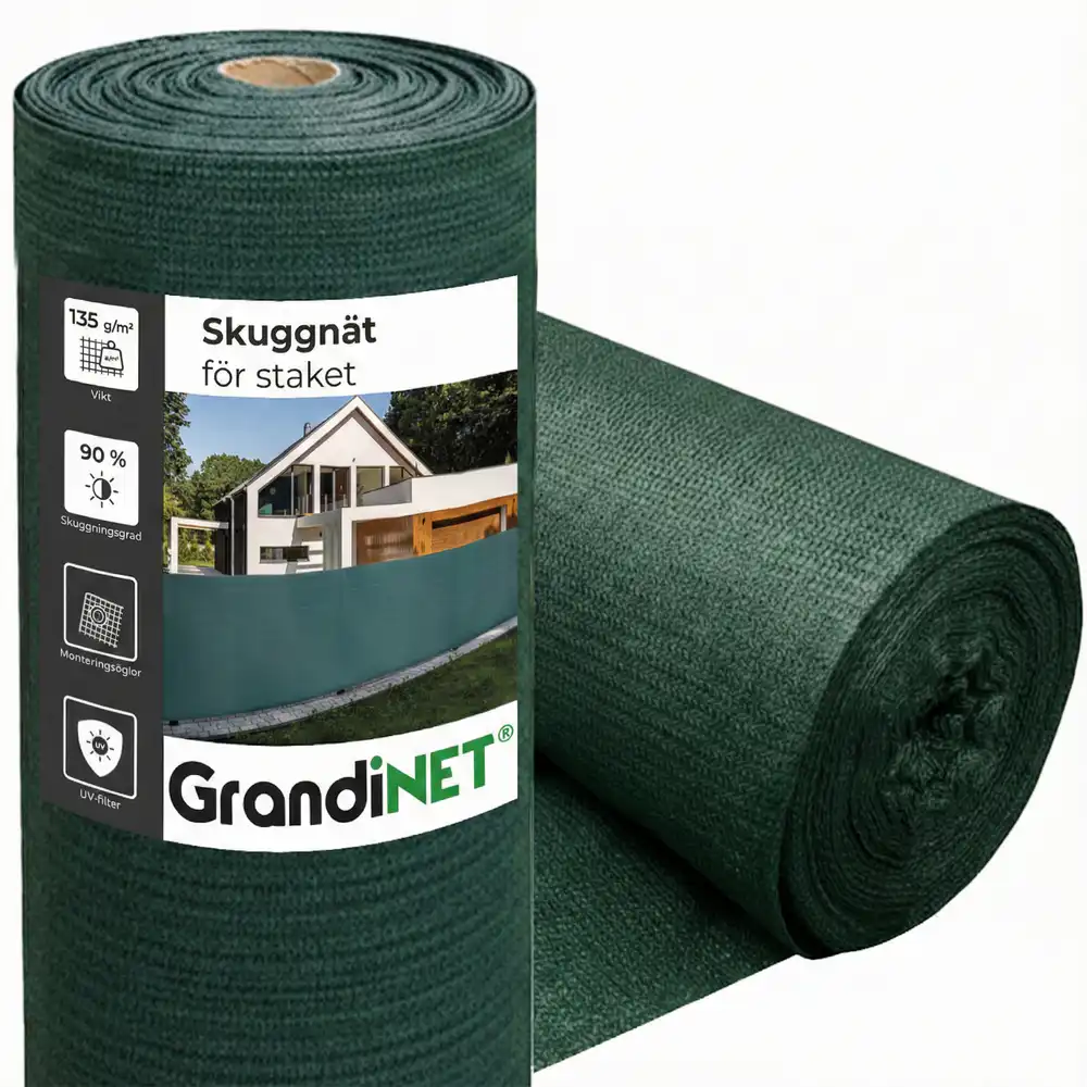 Skuggnät 90% Grandinet på rulle – Premium insynsskydd 135g/m2 för staket.