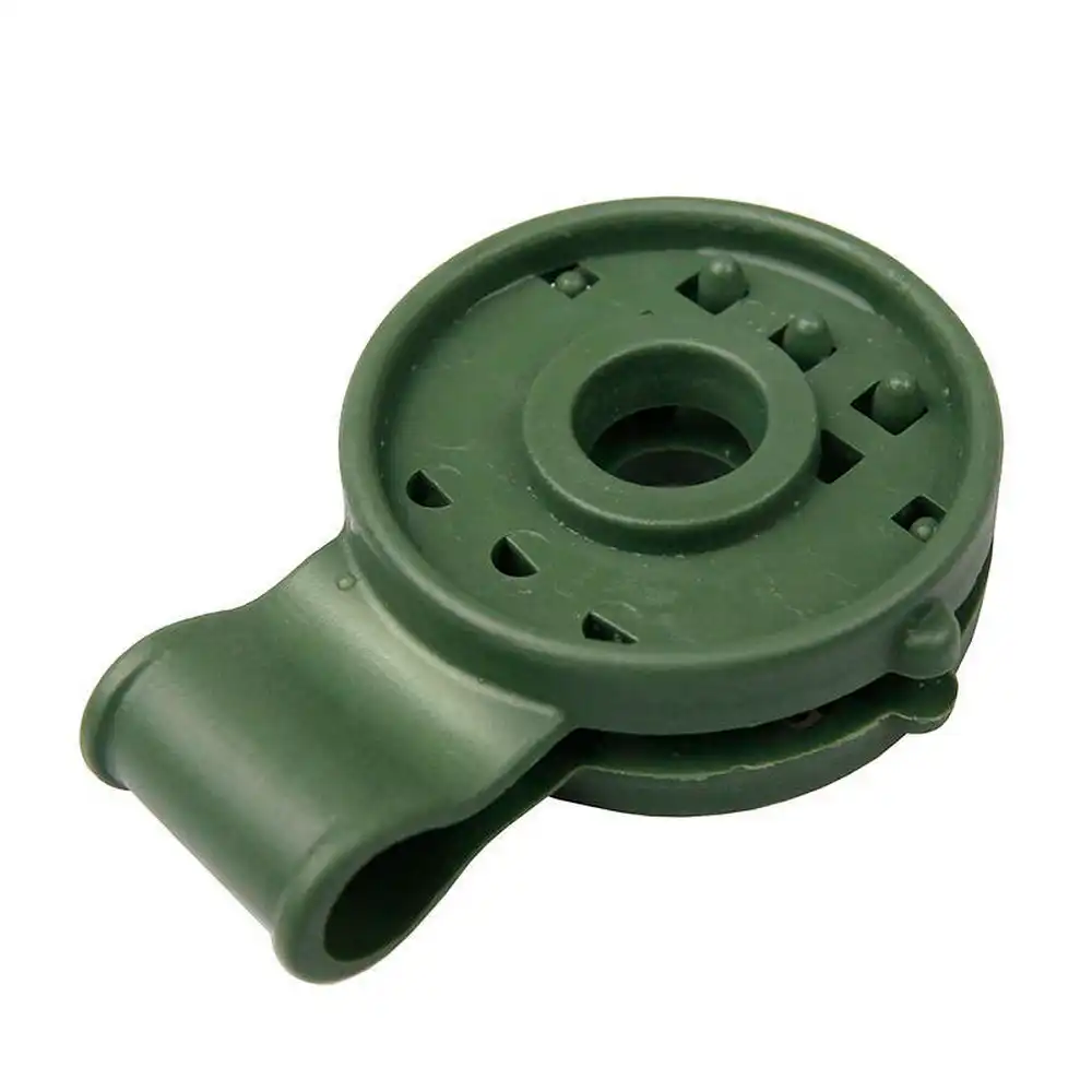 Närbild på stängd rund skuggnätsklämma – stark och hållbar