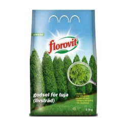 Florovit Gödsel för Thuja 5kg säck – maxipack för långa thujahäckar.